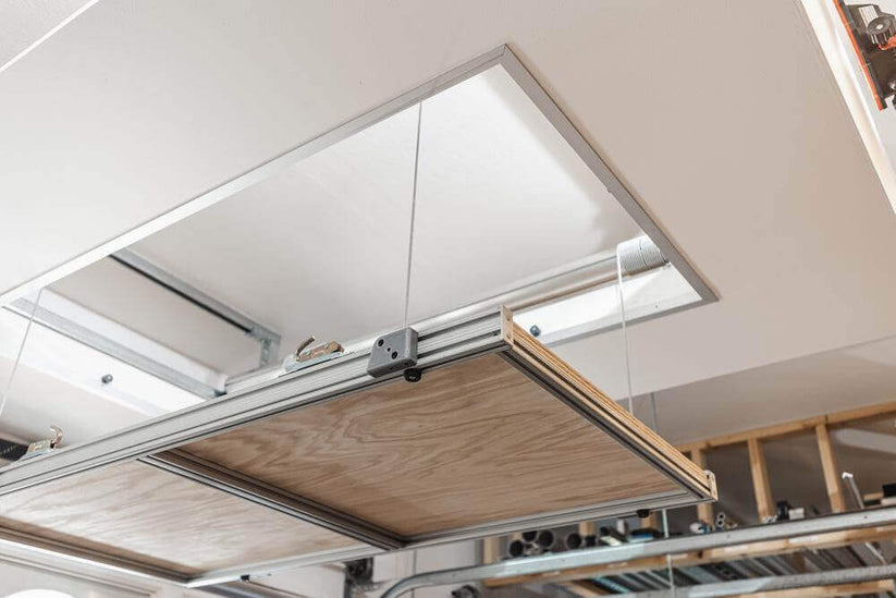 Electric Motorized Garage And Attic Storage Platform Lift Thru Ceiling