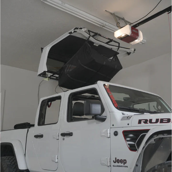 Electric Motorized Jeep Gladiator Truck Hard Top Storage Lift by Garag Best Damn Lifts