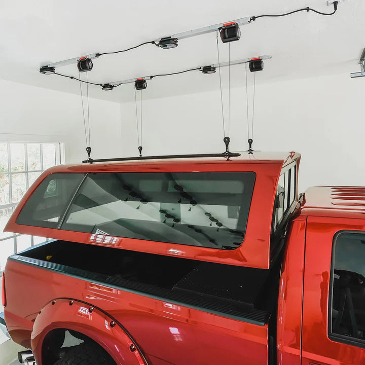 Truck Bed Top Cap Electric Storage Lift by GarageSmart SmarterHome Best Damn Lifts