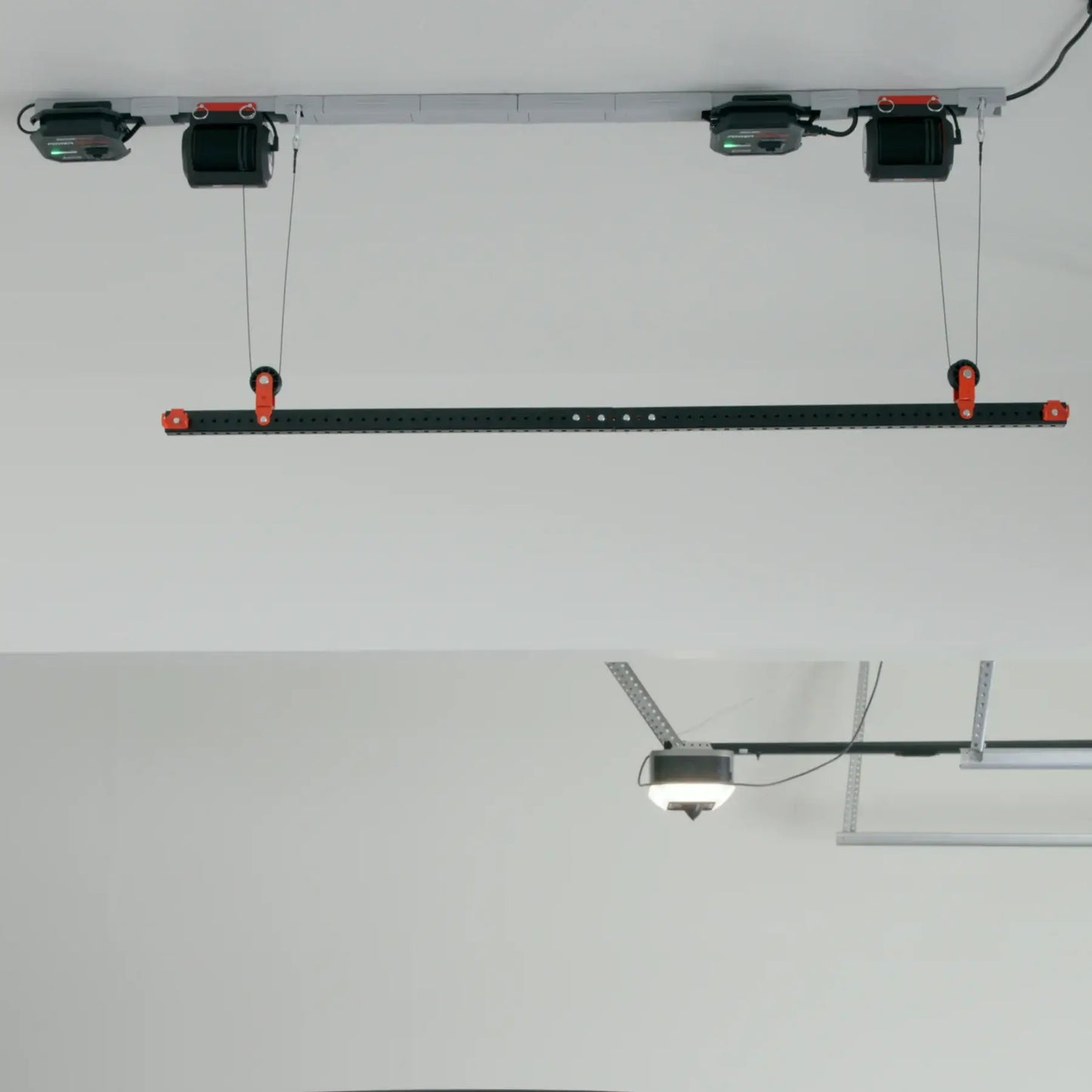 Universal Bar Frame & Strap Electric Garage Storage Lift by GarageSmart & SmarterHome (200lb Load Capacity, 2 Sizes)